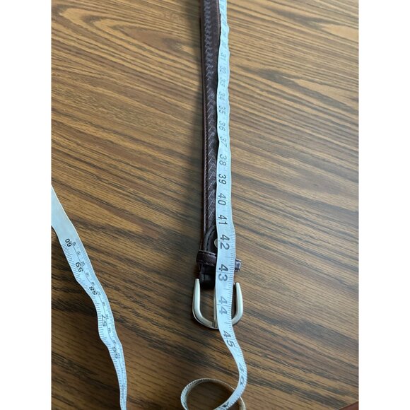 Brown genuine leather belt with silver tone buckle size 38 - Picture 4 of 5